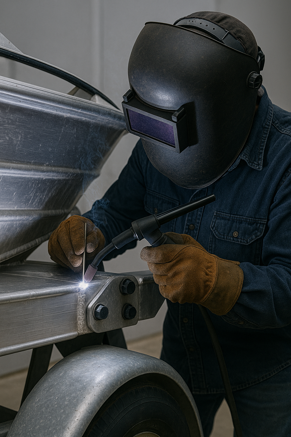 Stainless and aluminum welding at a Miami job site